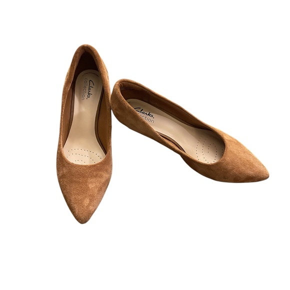 Camel Suede Low Heels - Picture 3 of 6